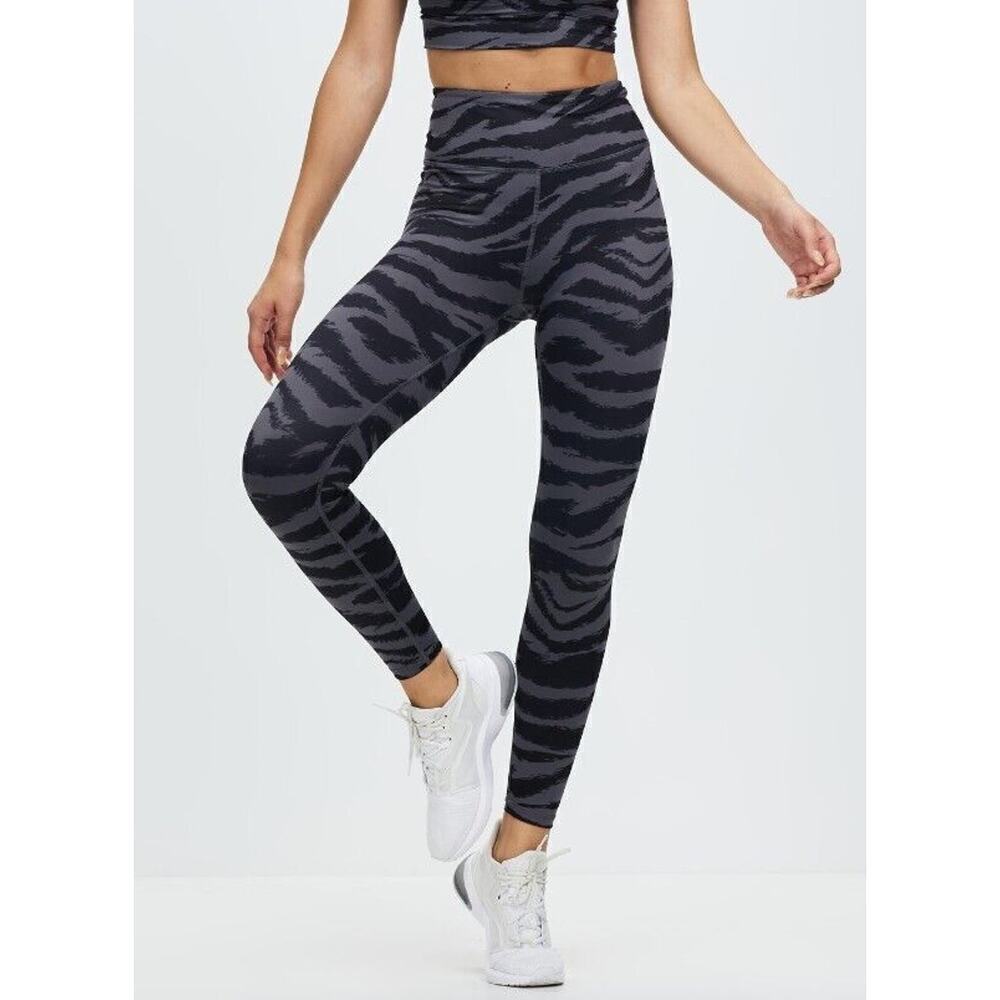 Lilybod XS Leggings Ariana Black & Gray Tiger High Rise Stretch Pants NEW